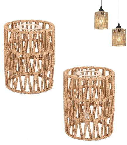 2 Piezas Pantalla Lampara Boho, Pantalla para Lámpara Colgante, Pantalla para Lámpara de Mesa, Pantalla Lampara Repuesto, Accesorios para Lámparas de Mesa Lámparas Colgantes Lámparas de Pie
