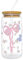 Huipalon Aesthetic Glass Cups with Lids and Straws 16 Oz Cute Bow Coffee Cups Pink Glass Cup Transparent Cute Bow Cups Gifts for Women Girls Friends