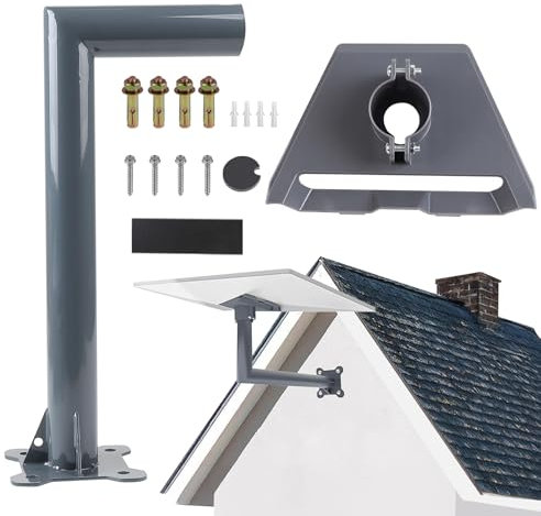 EXLECO Support Mural Starlink Gen 3/Gen 2, Fixation Starlink V3/V2 Réglable à 360°, Adaptateur de Tuyau Starlink Gen 3 Mount D'antenne, Kit de Montagee Compatible avec Starlink V3 Standard Dishy