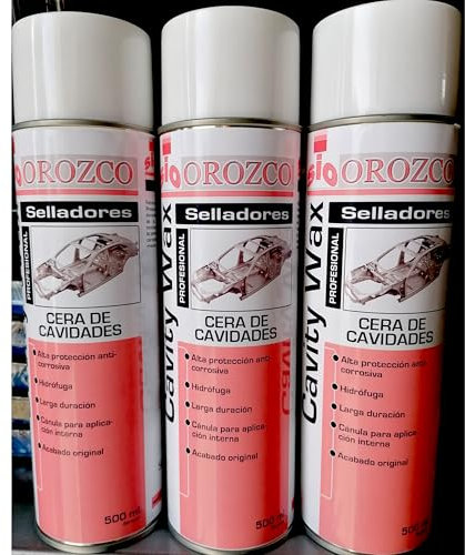 3X Cera de Cavidades en Spray 500ml. Protector Anticorrosivo para Chapa