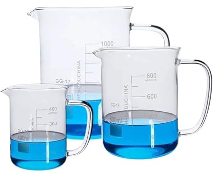 MRVAKDYDI Glass Conical Flask Measuring Flask, 400-1000mL Labotatory Borosilicate 3.3 Glass Beaker(1000mL)