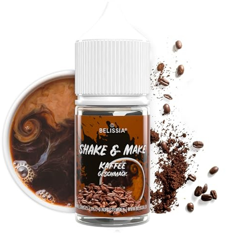 Belissia Shake and Make Kaffee Geschmack 30ml Lebensmittelaroma | Hochdosiertes Aroma, vegan, ohne Zusatzstoffe, für Backen, Speisen, Getränke, Shakes, DIY und Raumduft