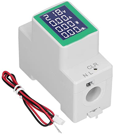 Telituny Misuratore su guida DIN Voltmetro digitale Amperometro Monitor di energia elettrica Multimetro Tester AC50‑300V 100A