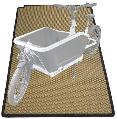 EVA Drive Premium Schutzmatte für Cube Cargo | Lastenrad Fußmatten Teppiche | Lastenrad Zubehör | mit Einfassung | Farbe Beige