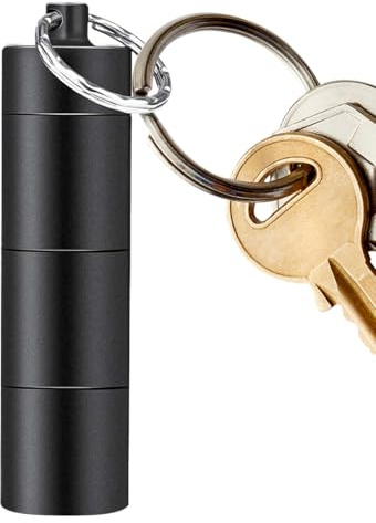 Pillen-Organizer, Aluminium, mehrere Fächer mit Schlüsselring, tragbare Pillendosen, Supplement-Organizer – für Büro, Schule, Outdoor, Reisen, Camping, Wandern, Radfahren, Sport, Picknick