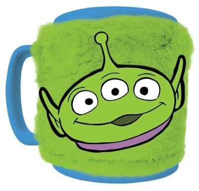 Toy Story Alien Fuzzy Mug 440ml, Official Disney Pixar Licensed Little Green Men Mug, Soft Touch Collectible Drinkware