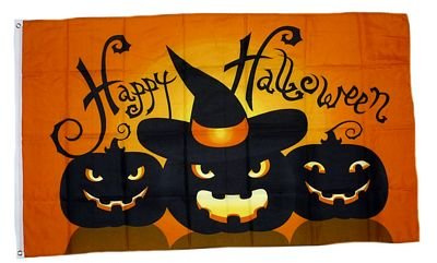 Fahne/Flagge Happy Halloween Kürbisse 90 x 150 cm