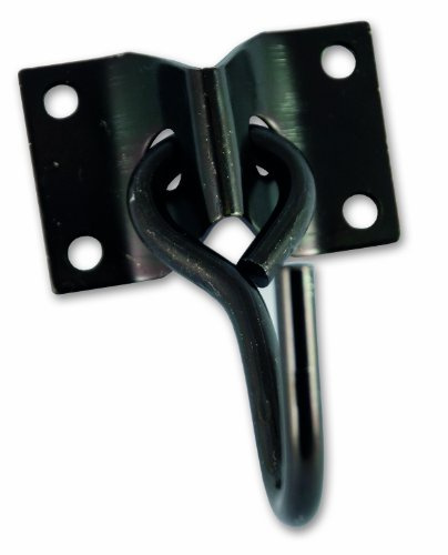Chapuis 8927ZN Beweglicher Haken + Grundplatte - Verzinkter Stahl - Durchmesser 7 mm - Grundplatte 70 x 45 mm - Schwarz