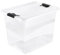keeeper Aufbewahrungsbox mit Deckel und Schiebeverschluss, 39,5 x 29,5 x 30 cm, 24 l, Cornelia, Transparent