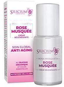 Rosa Mosqueta. Crema Anti-Età. Idratazione E Luminosità Per La Pelle. Composta Da una Base di Silicio E Olio Di Rosa Mosqueta Del Cile Per La Cura Del Viso. Contenitore Da 50 Ml Con Dosatore.