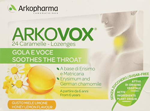 Pastilles pour la gorge, In Caso Di Tosse Ed Afonia Arkovox Miele E Limone 24 Pastiglie