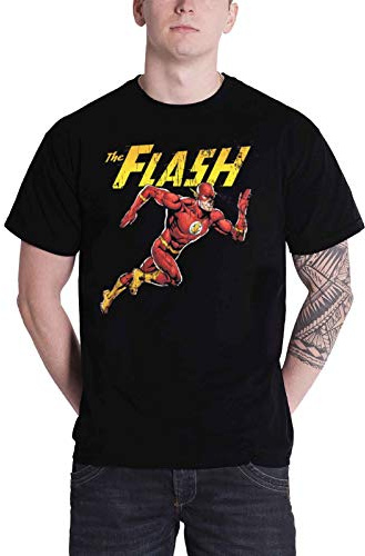 The Flash Herren WB-1-FL003-H22-17 Kurzarm Shirt, Nero, L