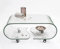 Homely - Mesa de Centro de Cristal Curvado de una Pieza con Ruedas Coffee, de 90x50x39,5 cm (Transparente)