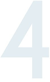 Zahl 4 in weiß, 30 cm großer Sticker aus selbstklebender Klebefolie zum aufkleben, wetterfeste Klebezahl