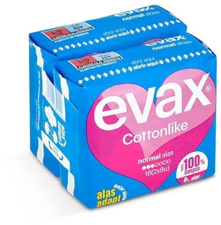EVAX Cottonlike compresa normal con alas bolsa 16 uds