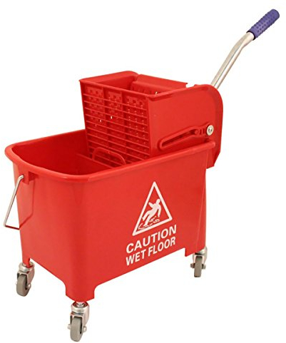 Bentley 20 Litre Portable Mobile Mop Bucket With Wringer - Red