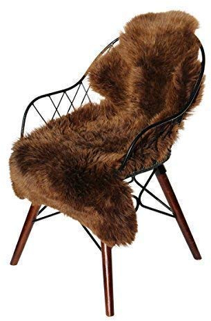 Hollert Lammfell Grizzly Naturfell Merino Schaffell Läufer Dekoration Sitzunterlage Größe 110-120