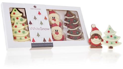 CHOCOLISSIMO - Weihnachtschokolade - Schokolade Geschenk Weihnachten - alkoholfrei - 8 Schokoladenfiguren - Weihnachtsmann, Nikolaus Geschenk Kinder, Mädchen, Junge, Frau, Mann, Frau, Frauen, Mann