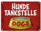 trendaffe - Metallschild mit Wassernapf Motiv und Spruch: Hundetankstelle