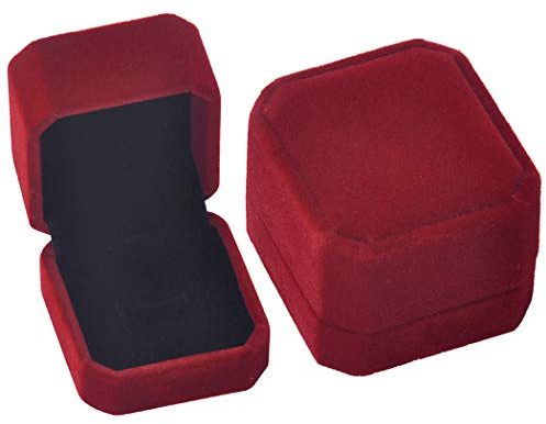 iSuperb 2PK LED Licht Ring Box, Samt Ringe Schachtel, Schmuckschatulle für Ringe Halskette Ohrhänger Verlobungs Ring Jewelry Gift Box (Ringschachtel A)