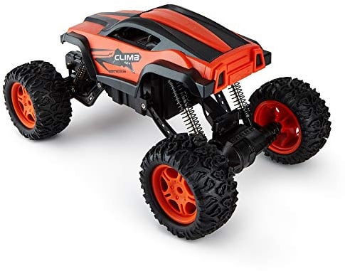 CMJ RC Cars Rock Crawler With Adjustable Chassis Climb 4 X 4 Monster Truck 4WD Remote Control Car 2.4Ghz (Orange 1:12)