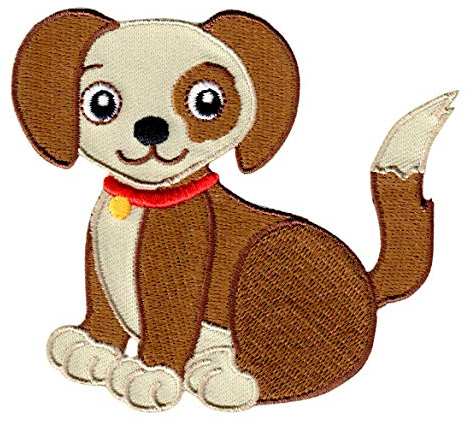 PatchMommy Hund Hündchen Patch Aufnäher Applikation zum Aufbügeln Bügelbild - für Kleidung Jeans Jacken Kinder Baby