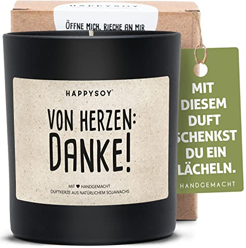 Danke sagen von Herzen Soja Duftkerze im Glas mit Spruch natürlich, handgemacht nachhaltig persönlich Geschenk Geschenkidee beste Mama Papa Freundin Freund, Geburtstag Danksagung