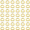 Swpeet 150 Stück 1/2 Zoll – 13 mm Gold Mehrzweck-Metall D-Ring halbrunder D-Ring für Hardware Taschen Ring Hand DIY Zubehör (Gold, 1/2 Zoll)