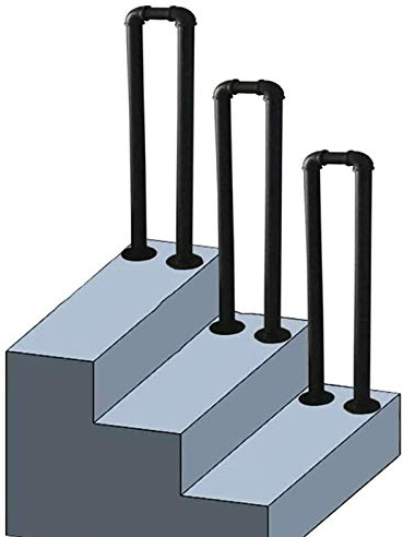 XFSHKJS Entryway Treppen Geländer for Außen Zement Beton Treppe, U-förmig Schmiedeeisen Treppen Geländer älteren Kinder Haltegriff Stützstangen (Size : 100cm(3.3ft))