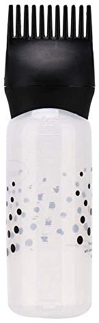 Root Comb Applicator Bottle, Hair Dye Bottle Applicator Brush Hair Coloring Bottle, for Barbershops Hair Salons(black)