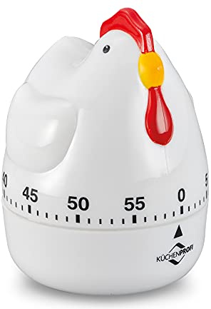 KÜCHENPROFI Timer HENRIETTE, mechanischer Küchenwecker, Ø 6,5 cm, 9 cm | Küchentimer, hochwertiger Kunststoff, bis 59 Minuten, zum Aufziehen, mechanisches Uhrwerk, zuverlässiger Alarm