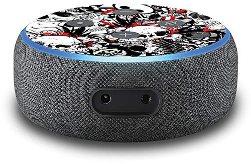 2er Set Folie Cover für intelligenten Smart Speaker Lautsprecher Aufkleber Schutzfolie Skin selbstklebend passgenau Klebefolie für Sprachassistent R137 (Nr. 19 Totenköpfe)