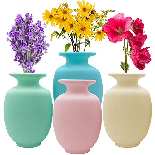 4 Stück Wandmontage Blumenvase mit Selbstklebendem Haken, Abnehmbare Vase Zur Wandmontage für Die Home-Office-Dekoration Der Hochzeitsfestparty