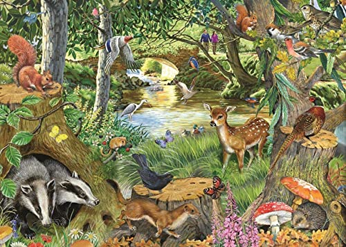 The House of Puzzles - Riverside Glade Jigsaw - Big 500 Piece Jigsaws For Adults, Extra Large Pieces, Artist Illustrated, Scenic Landscape, Deluxe Puzzle Gifts