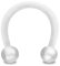 Treuheld® Hufeisen Piercing aus Kunststoff | Farbe: Klar/Durchsichtig | Größe: 1,2 x 10 mm (Kugeln: 4mm)