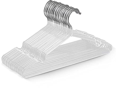 KEPLIN 20 Perchas de Metal con Revestimiento de Goma Tarea Pesada - Percha organizadora de Ropa Que Ahorra Espacio para Las Perchas del Armario (Blanco)