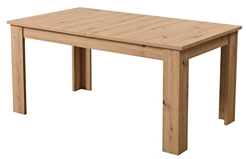 Homestyle4u 2186, Esstisch ausziehbar Holz Tisch Esszimmertisch Holztisch Küchentisch Eiche Natur Braun 160 x 90 cm