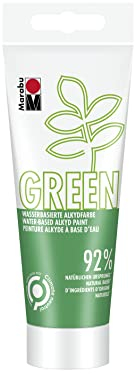Marabu 14500050062 – Peinture alkyde Green Line – Couleur Vert Clair – 100 ML – Peinture à Base d'eau, Mat, résistante à la lumière, résistante aux intempéries, 92% de matières premières Naturelles
