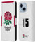 Head Case Designs Licenza Ufficiale England Rugby Union Posizione 15 2020/21 Giocatori Home Kit Custodia Cover in Pelle a Portagoglio Compatibile con Apple iPhone 14 Plus