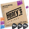 Henrys® Corde Chitarra Acustica 011-052 - Corde per Chitarra Acustica Bronzo Fosforoso – Extra Corda E1 & 3 Plettri Gratis - Acoustic Guitar Strings Medium 11-52 Set