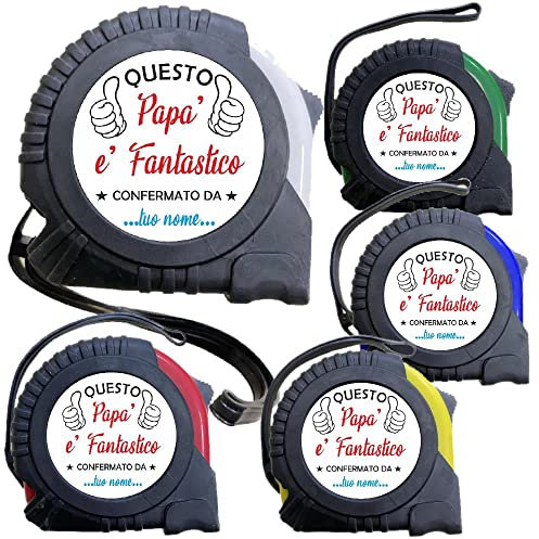 Metro a Nastro da 5 m Flessometro Festa Del Papa' Questo Papa' e' Fantastico Con Nome 5 Colori Disponibili PS 12511-0002