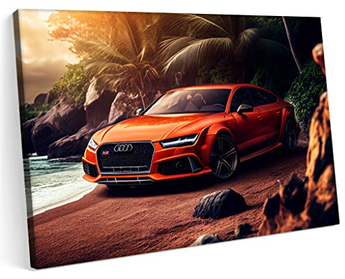 PRINTONIA Bilder Leinwandbild 120x80cm Audi RS7 VAG Sportwagen