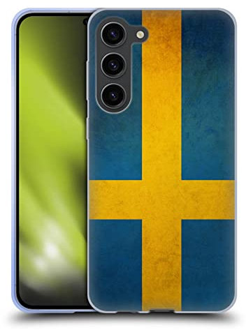 Head Case Designs Sweden Swedish Sverige Flag Vintage Fahnen Gel Handyhülle Hülle [Militärischer Schutzgrad] Kompatibel mit Samsung Galaxy S23+ 5G