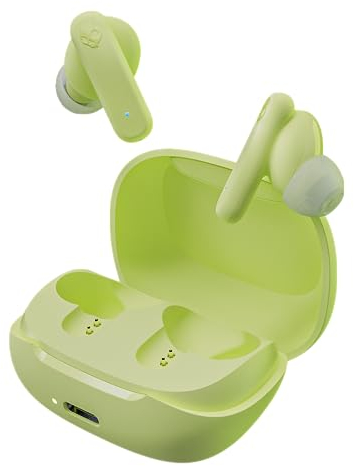 Skullcandy Smokin' Buds In-Ear Wireless-Kopfhörer, 20 Std. Akkulaufzeit, 50 % nachhaltiger Kunststoff, Mikro, kompatibel mit iPhone, Android und Bluetooth-Geräten - Matcha