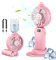 Handventilator Mit Sprühnebel Akku Aufladbar, Klein Usb Handventilator Leise Faltbar 5windgeschwindigkeiten, Mini Hand Ventilatoren Mit Wasser Batteriebetrieben Sommer Geschenk (Rosa 5000mAh)
