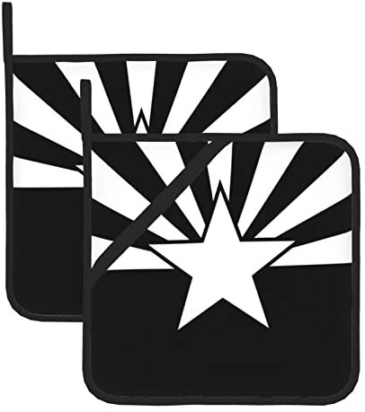 Topflappen mit Arizona-Flagge, quadratisch, 2 Stück, hitzebeständig, für Küche, Backen, Kochen, Grillen