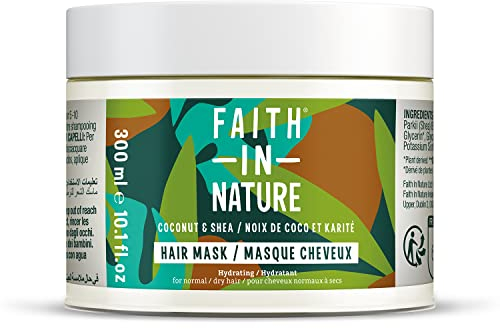 Faith in Nature Natürliche Kokos-Haarmaske, feuchtigkeitsspendend, vegan, ohne Tierversuche, ohne SLS und Parabene, normales oder trockenes Haar, 300 ml