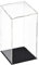TA-VIGOR Transparente Acryl-Vitrine, 15 x 15 x 30 cm, zusammenbaubar, Würfel-Organizer, Ständer, staubdichter Schutz, Vitrine mit schwarzem Boden für Actionfiguren, Spielzeug, Sammlerstücke,