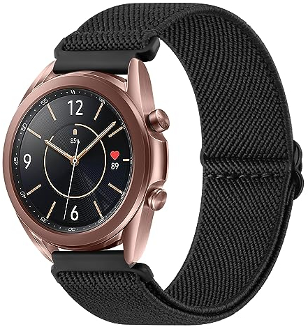 Vancle für Samsung Galaxy Watch 3 Armband 41mm Damen Herren,Nylon Verstellbares Ersatzarmbänder für Samsung Galaxy Watch 3 41mm Armband(Schwarz)