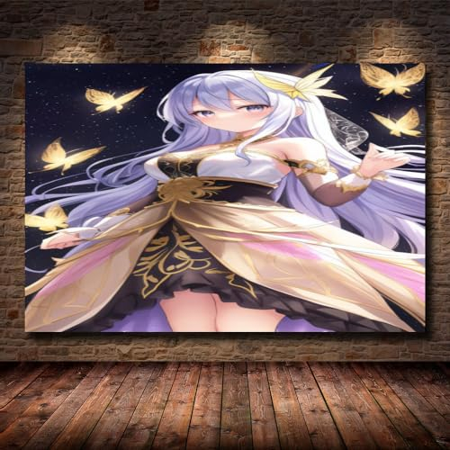RAPSANI 1 teiliges bild japanischer Manga 1 teilig leinwandbilder,leinwanddrucke bilder,bild leinwand xxl 1 teilig,wandbilder schlafzimmer Dekoration,bilder,poster,anime Frau,kunstdrucke 50x70cm